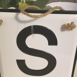 S Initial plaque, new without tags